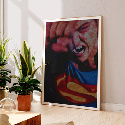 A framed movie poster for Superman the Movie